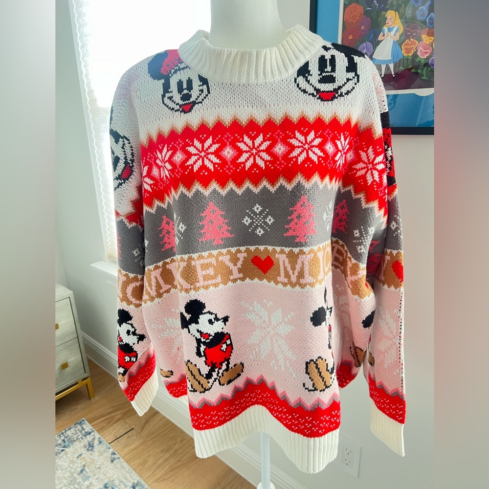 BNWT Forever 21 Plus Size 2X Mickey Mouse Christmas Sweater 🎄✨ Disney Holiday